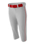 A4 Womens Softball Pant With Cording (NW6188), Color 'Grey/Scarlet'